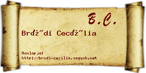 Bródi Cecília névjegykártya